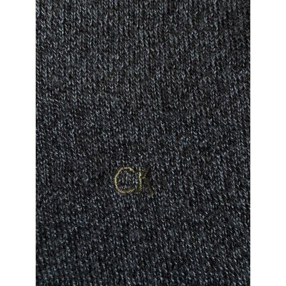 Calvin Klein Italian Merino Sweater Heathered Blue Mens Large V Neck Classic - Picture 3 of 13